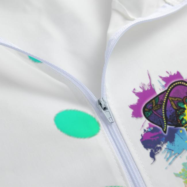 Preview: Leichte Regenjacke Chiquito – Popart Hundemotiv, 100 % Polyester, Unisex, Mix, Mischling, Ratonero Bodeguero Andaluz